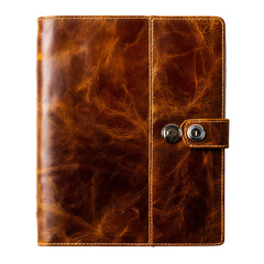 Rustic Brown Leather Portfolio Elegant Design  Professional Style isolated on transparent background