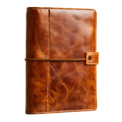 Rustic Brown Leather Journal Handcrafted Elegance isolated on transparent background