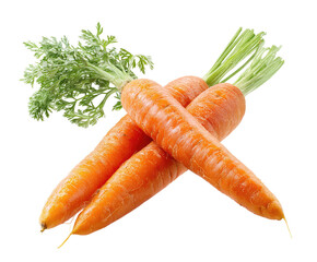 Fresh, vibrant carrots with green tops