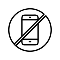 No smartphone symbol in minimalist black and white design  