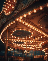 Obraz premium Nahaufnahme beleuchtetes Karussell bei Nacht