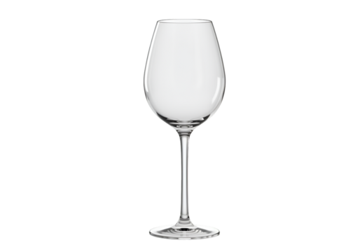 Elegant clear wine glass isolated on transparent background - Powered by Adobe