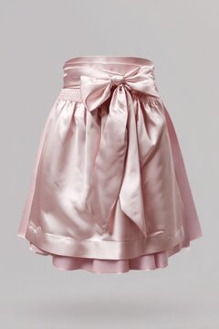 Elegante rosa Satinsch&uuml;rze mit gro&szlig;er Schleife