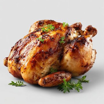 Grillh&auml;hnchen mit Petersilie dekoriert