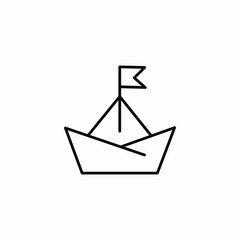 paper ship icon sign vector