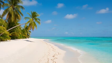 Obraz premium tropical beach with palm trees