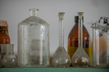 Old Ruined Abandoned Agricultural Farming and Animal Research Laboratory with Equipment