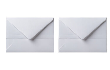 Two identical white envelopes, side-by-side, on a plain background