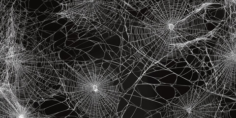 Spider web silhouette against black wall - halloween theme dark background