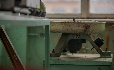 Old Ruined Abandoned Agricultural Farming and Animal Research Laboratory with Equipment