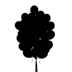 A Collection of Black Balloons Floating Gracefully Upwards