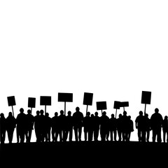 Protestors Assemble with Signs Demanding Change and Action in a Digital World