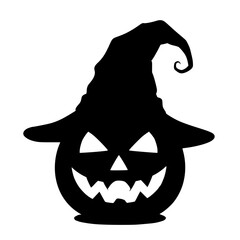 Spooky Halloween Jack O Lantern with Witch Hat Digital Art