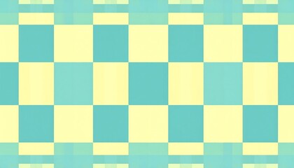 A repeating pattern of light teal and pale yellow squares creates a serene and calming visual effect.
