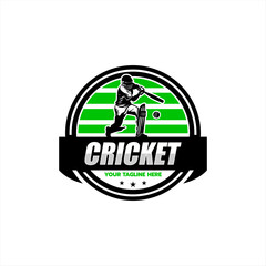 Cricket sport vector logo design template