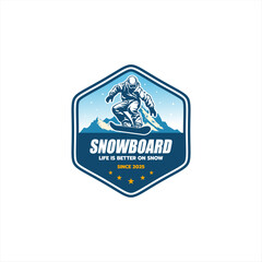 snowboard logo badge design illustration