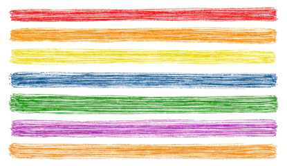 Rainbow flag, crayon-like stripes