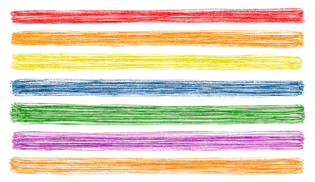 Rainbow flag, crayon-like stripes - Powered by Adobe