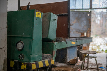 Old Ruined Abandoned Agricultural Farming and Animal Research Laboratory with Equipment