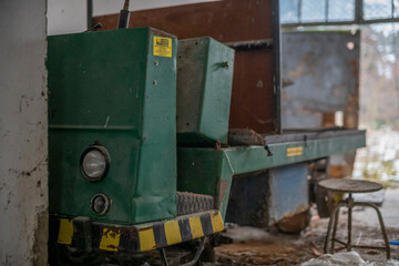 Old Ruined Abandoned Agricultural Farming and Animal Research Laboratory with Equipment