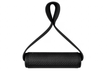 Black resistance band handle hanging with transparent background