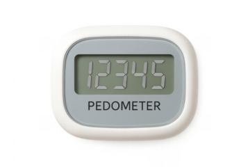 Pedometer Showing Steps Count on Transparent Background