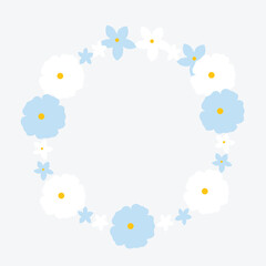 Cute Pastel Floral Wreath Clipart