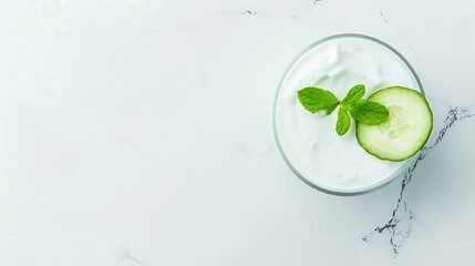 Refreshing cucumber mint infused water with ice