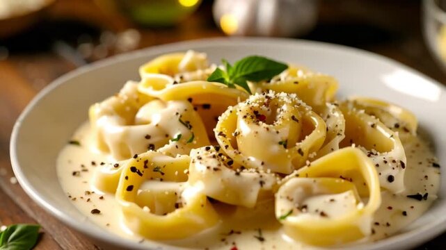 Creamy tortellini pasta dish