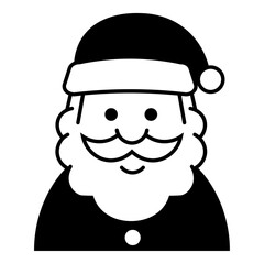 サンタクロースのシンプルなシルエットイラスト