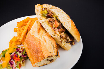 sandwich with bacon and cheese