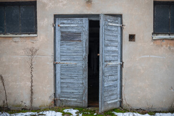 Old Ruined Abandoned Agricultural Farming and Animal Research Laboratory with Equipment