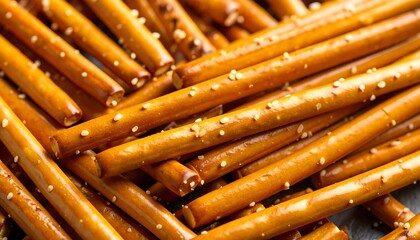 Close-up of many pretzel sticks