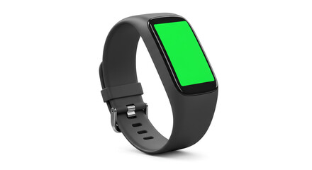 Sleek modern fitness tracker with vibrant green screen ready for your custom display