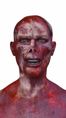 男性ゾンビの顔　3DCGレンダリング