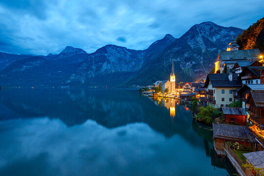 View of the traditional town of Hallstat, Austria
