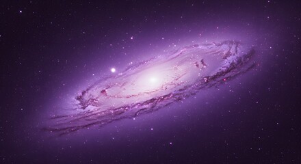 Obraz premium A stunning view of a spiral galaxy with swirling arms, glowing core, and twinkling stars against a dark sky.