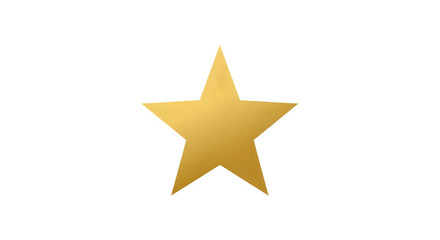Obraz premium Golden star isolated on transparent background, symbolizing achievement, excellence, and recognition in a simple, elegant design, perfect for awards and celebratory themes