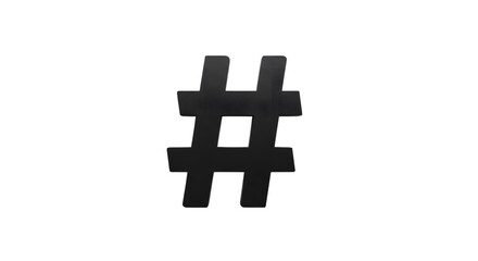Obraz premium A black hashtag symbol vector illustration isolated on transparent background, commonly used on social media platforms to categorize and group topics or keywords