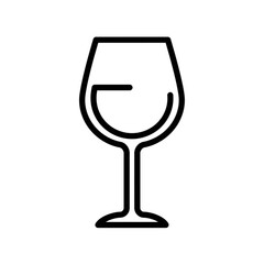 Wine Glass Illustration Minimalist Line Art for Beverage and Bar Concepts