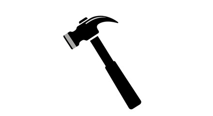 Black hammer isolated on transparent background, a versatile tool for construction, repair, and diy projects, showcasing its sturdy design and essential functionality