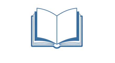 Illustration of an open book with blank pages, isolated on transparent background the image represents knowledge, education, reading, and learning