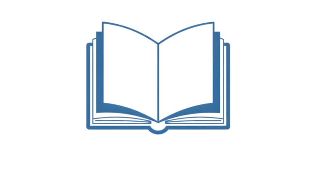Illustration of an open book with blank pages, isolated on transparent background the image represents knowledge, education, reading, and learning