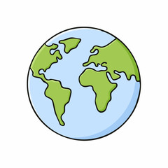 Obraz premium Illustration of the Planet Earth, a vibrant depiction of continents and oceans, symbolizing global connection and environmental awareness