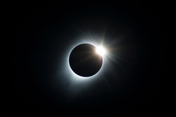Obraz premium Total solar eclipse viewed from a remote location during daylight