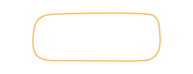 Fluid hand drawn rectangle outline forms a unique text box shape. Modern frame and template in orange for minimal background or label, ideal as textbox or for creative card and message.