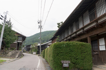 日本：中山道和田宿（旧宿場町）【歴史の道百選】古い町並み／長野県長和町・8月