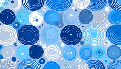 Abstract background of swirling circles in shades of blue and white