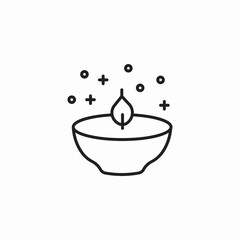 candle bowl icon sign vector