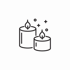 candle corner icon sign vector